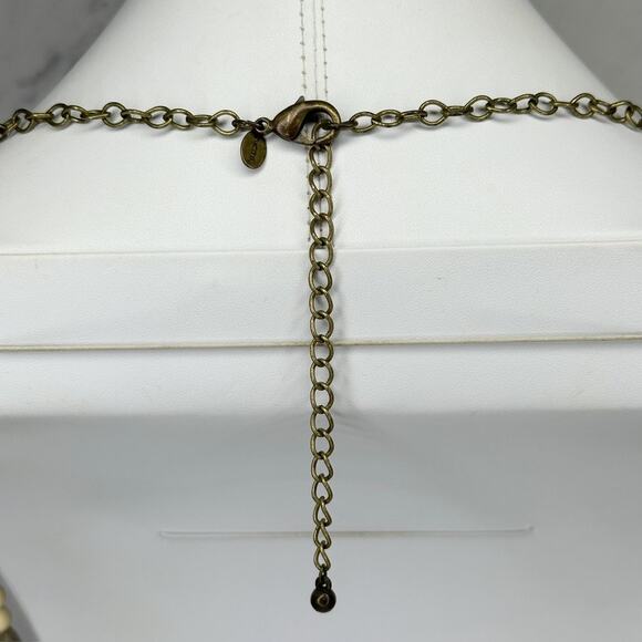 Chico's Tassel Pendant Neutral Beaded Gold Tone Necklace ✨ - Picture 3 of 10